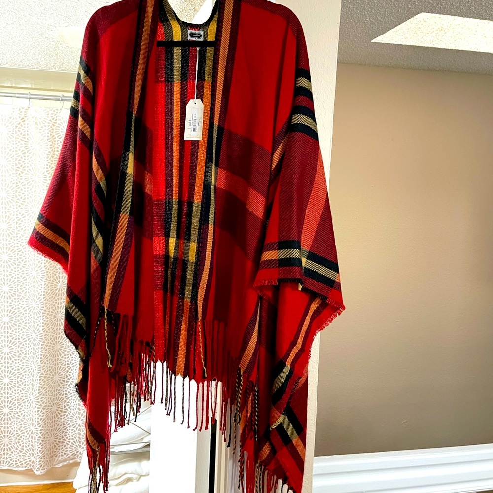BNWT MUDPIE striped poncho ONE SIZE